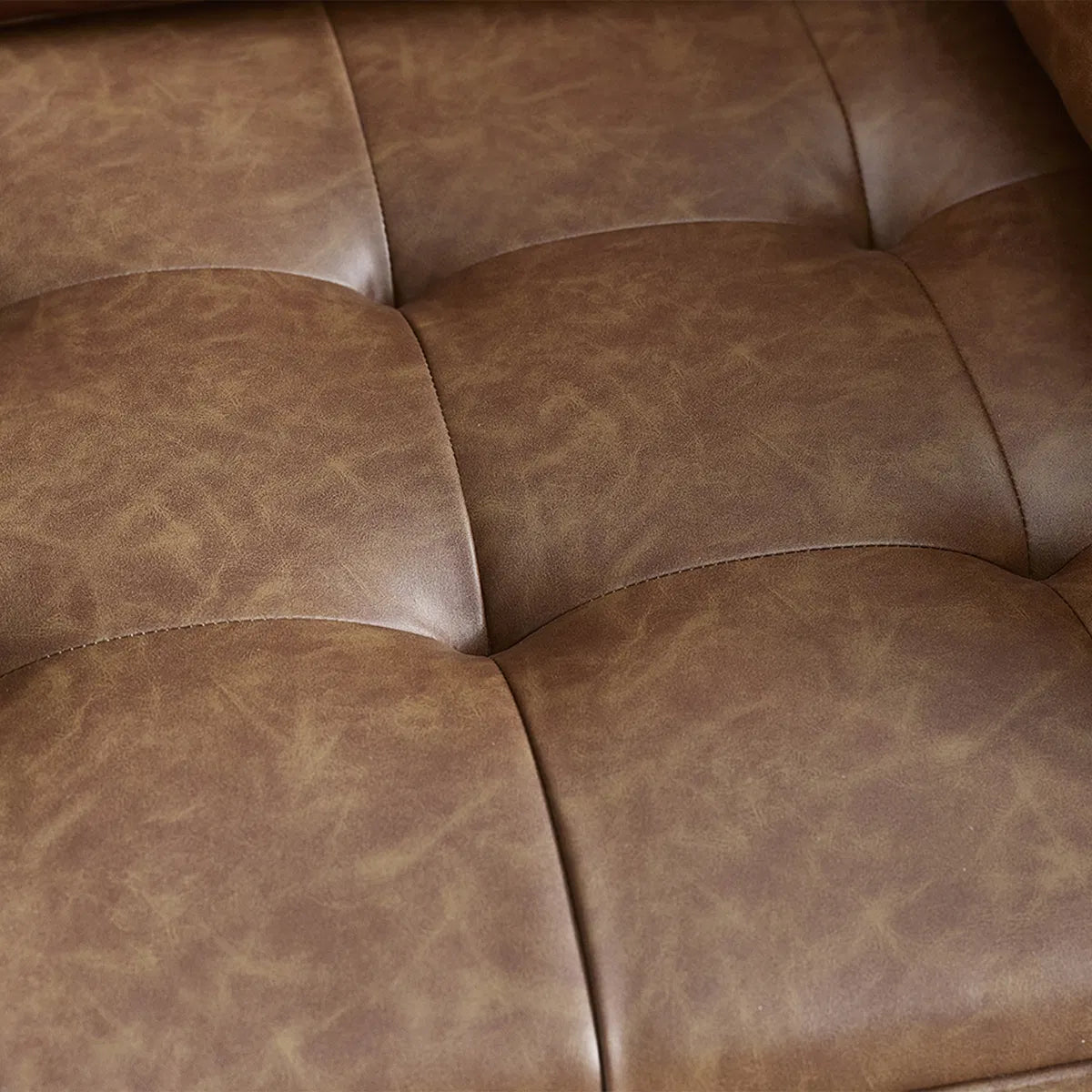 Callow Brown Faux Leather Sofa | 3 Seater